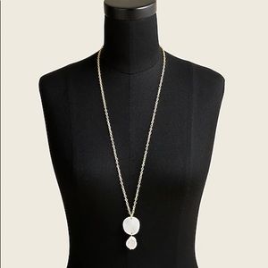 J.Crew Freshwater pearl disk pendant necklace